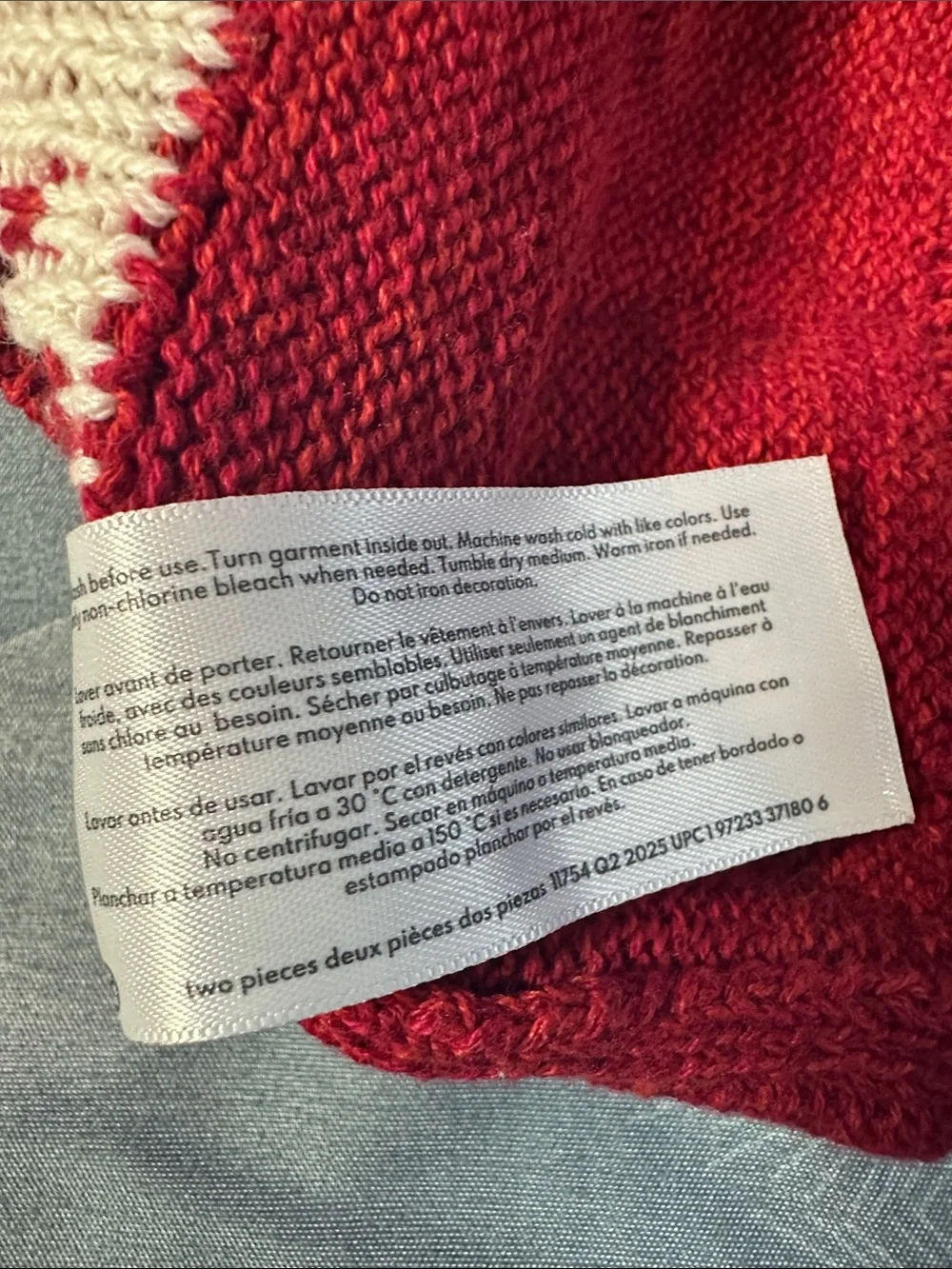 EUC Boys Carter's Red Knit Crew Sweater Sz 18 M Reindeer 🎄 🦌